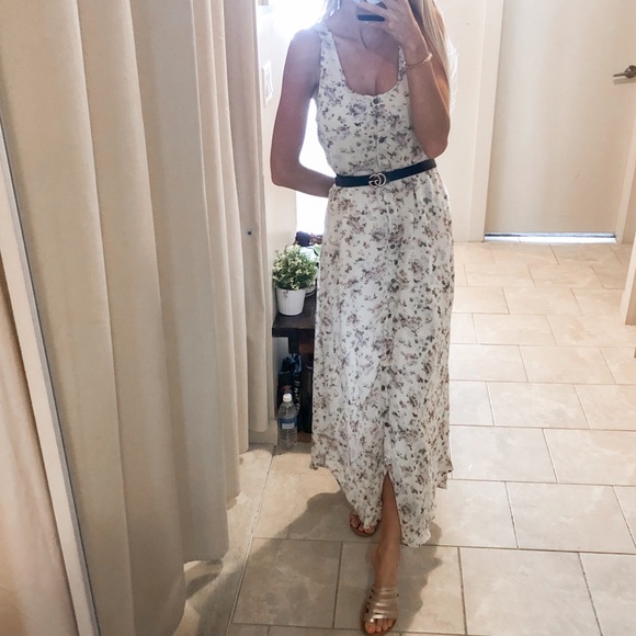 MINKPINK Cream Floral Maxi Dress